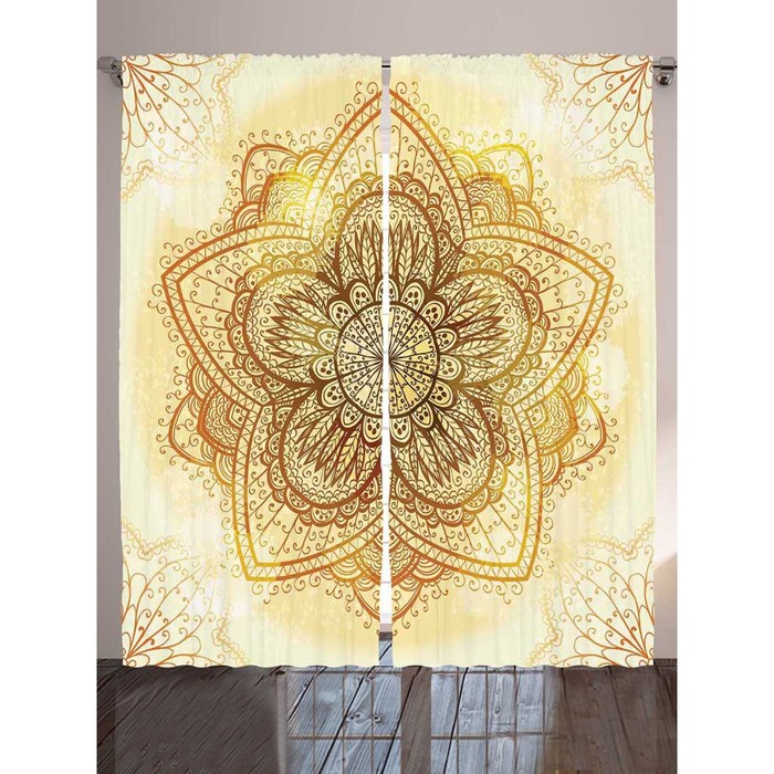 Комплект фотоштор Magic Lady "Индийская мандала", 145 х 265 см - 2 шт, 100% полиэстер