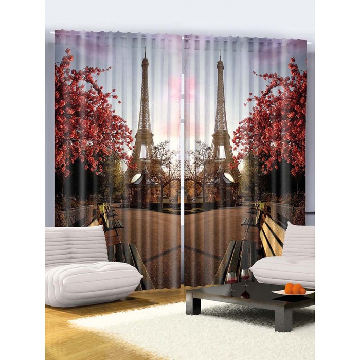 Комплект фотоштор Magic Lady "Романтиках в цветах азалии", 145 х 265 см - 2 шт, 100% полиэстер   293