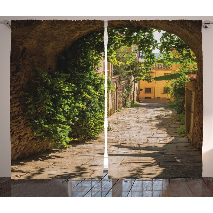 Комплект фотоштор Magic Lady "Арка на солнечной улице", 145 х 265 см - 2 шт, 100% полиэстер   293652