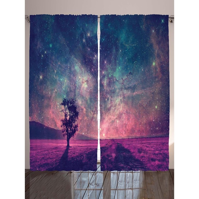 Комплект фотоштор Magic Lady "Космический закат", 145 х 265 см - 2 шт, 100% полиэстер