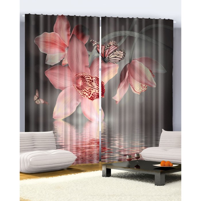 Комплект фотоштор Magic Lady "Приключения бабочки", 145 х 265 см - 2 шт, 100% полиэстер