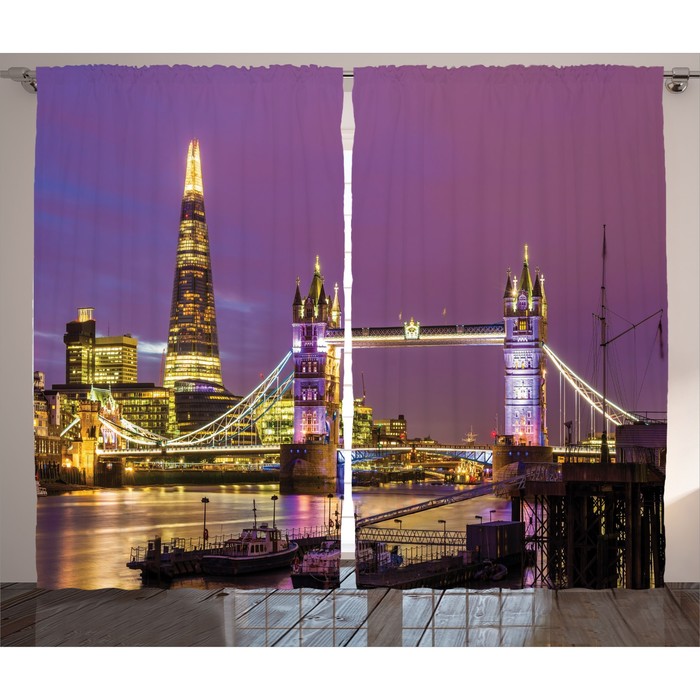 Комплект фотоштор Magic Lady "Лондонский закат", 145 х 265 см - 2 шт, 100% полиэстер