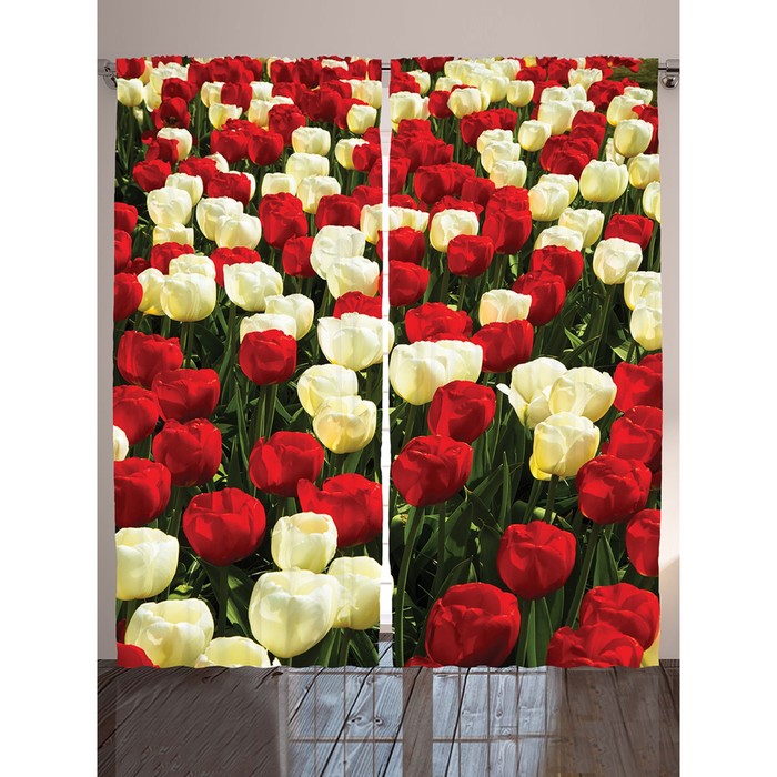 Комплект фотоштор Magic Lady "Тюльпановое поле", 145 х 265 см - 2 шт, 100% полиэстер