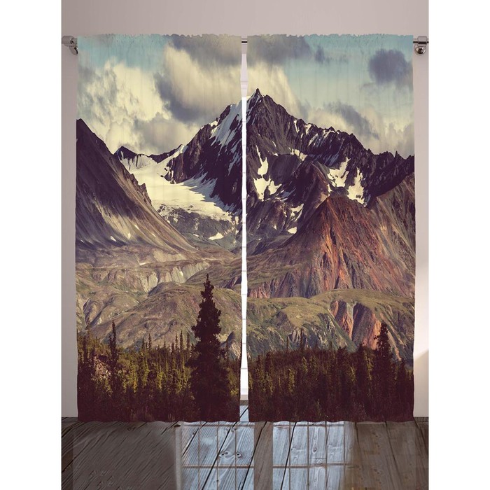 Комплект фотоштор Magic Lady "Облака над снежными хребтами", 145 х 265 см - 2 шт, 100% полиэстер   2