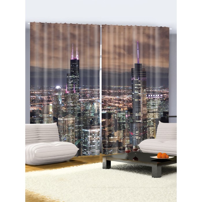 Комплект фотоштор Magic Lady "Ночная жизнь", 145 х 265 см - 2 шт, 100% полиэстер