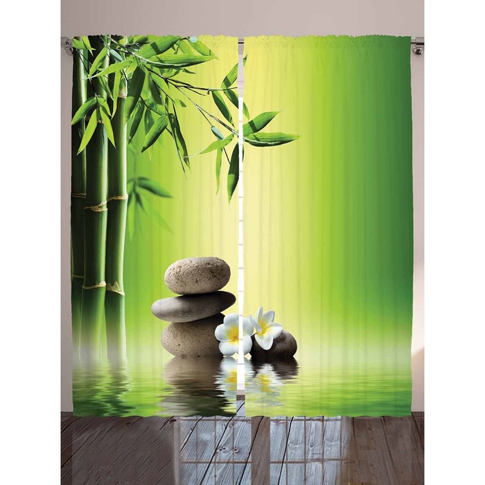 Комплект фотоштор Magic Lady "Цветы тиаре в бамбуке", 145 х 265 см - 2 шт, 100% полиэстер