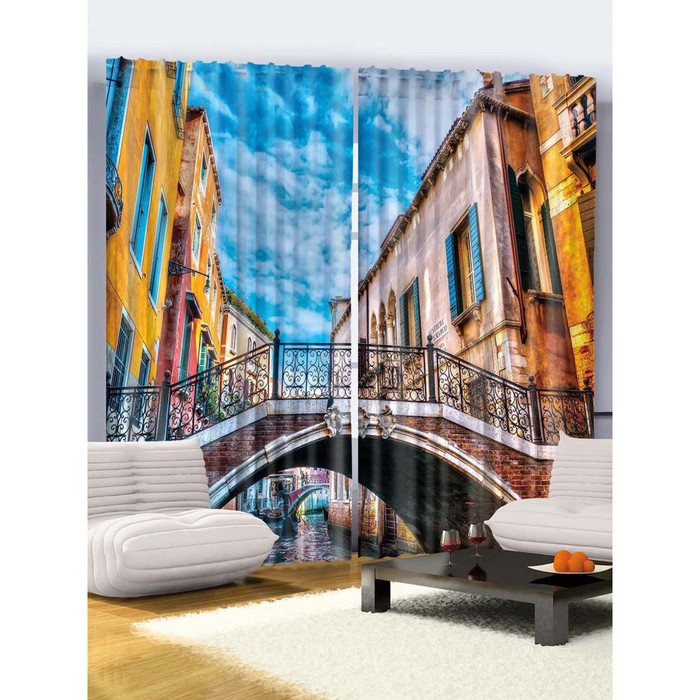 Комплект фотоштор Magic Lady "Путешествие в Венецию", 145 х 265 см - 2 шт, 100% полиэстер