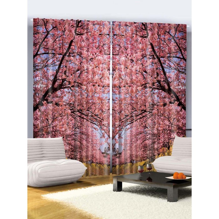 Комплект фотоштор Magic Lady "Цветущее дерево", 145 х 265 см - 2 шт, 100% полиэстер