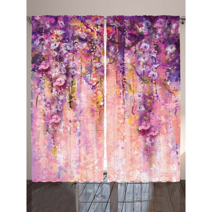 Комплект фотоштор Magic Lady "Фиолетовые лианы", 145 х 265 см - 2 шт, 100% полиэстер