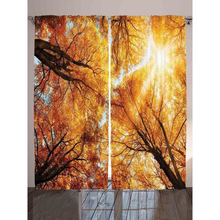 Комплект фотоштор Magic Lady "Золотые кроны", 145 х 265 см - 2 шт, 100% полиэстер