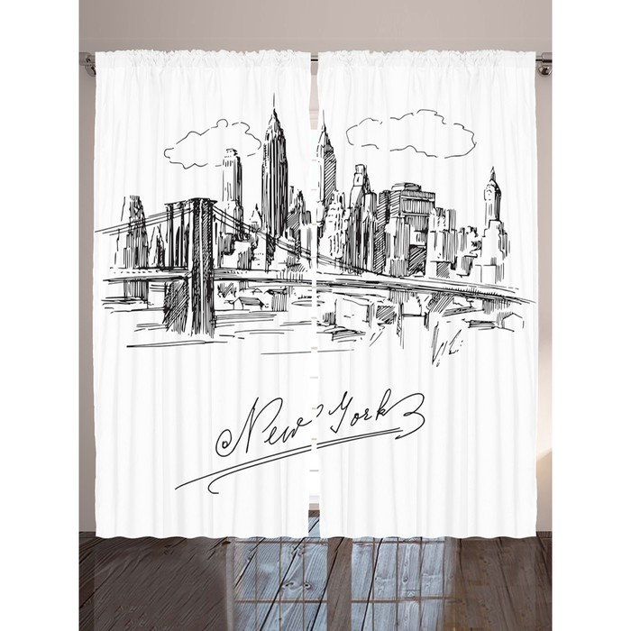 Комплект фотоштор Magic Lady "NY", 145 х 265 см - 2 шт, 100% полиэстер