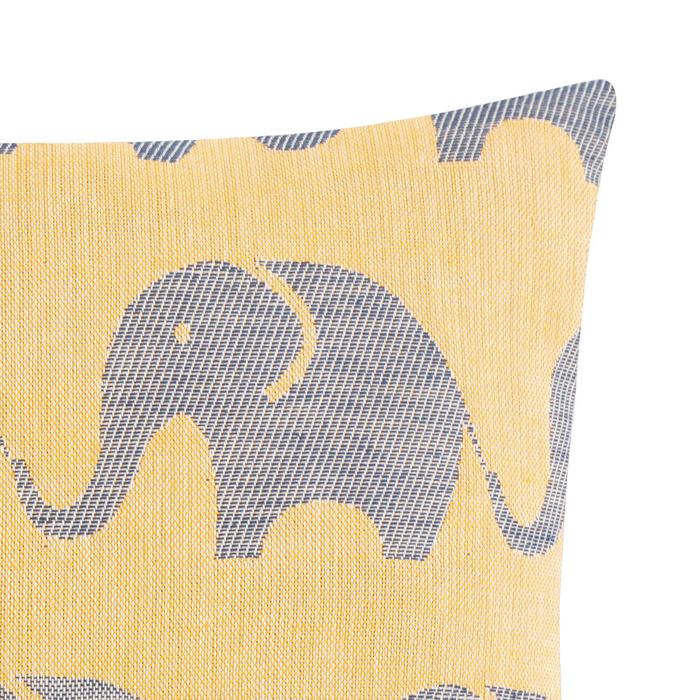 Декоративная наволочка "Этелька" Слоники р-р 40*40 см, хлопок 100%, цв.Синий, 210 г/м2