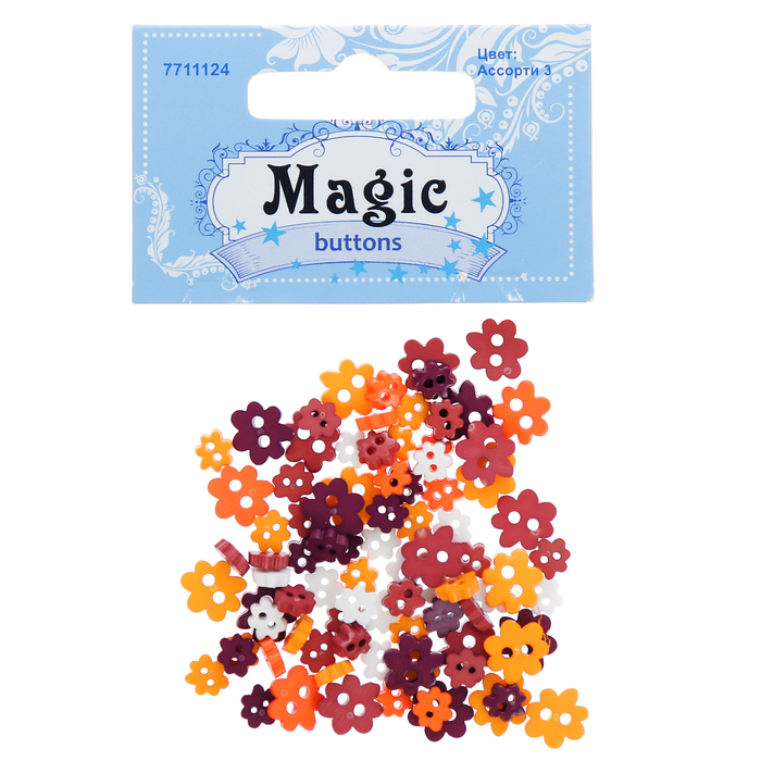 Набор пуговиц "Цветы" 5гр (I1435-38, Ассорти 3)