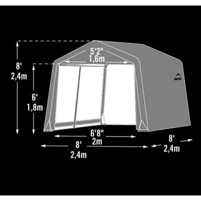 Сарай Shelterlogic, 240 х 240 х 240 м, скатная крыша, в коробке