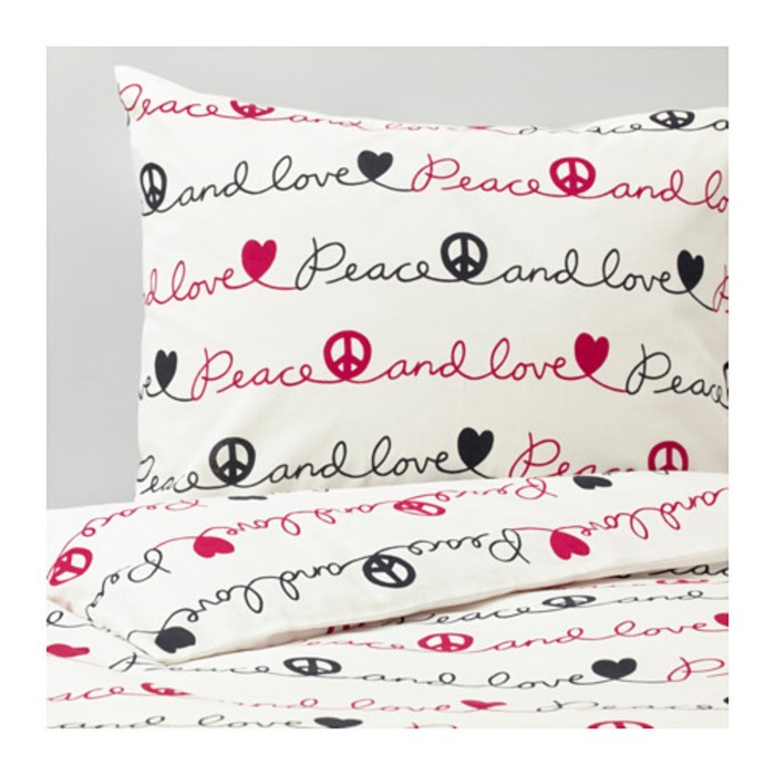 КПБ ВЭНСКАПЛИГ, размер 150х200 см, 50х70 см-1 шт., цвет чёрный/красный