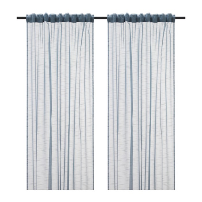 Гардины ГЕРТРУД, размер 145х300 см-2 шт., цвет серо-синий
