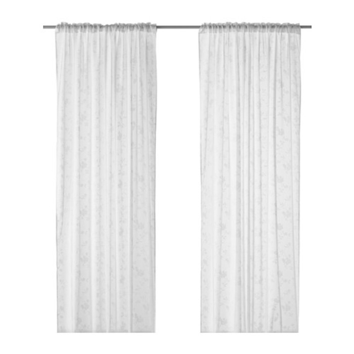Гардины ЭНГЛАЛИ, размер 145х270 см-2 шт., белые цветы