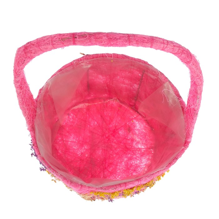 Набор кашпо «Сумка», 3 шт: D20,H10/29см; D16,H9/24см; D12,H8/19см, ручная работа, розовый