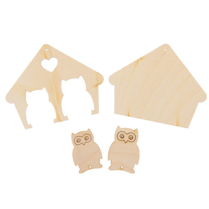 Ключница "Совушки" 12*9,5см, фанера 3мм