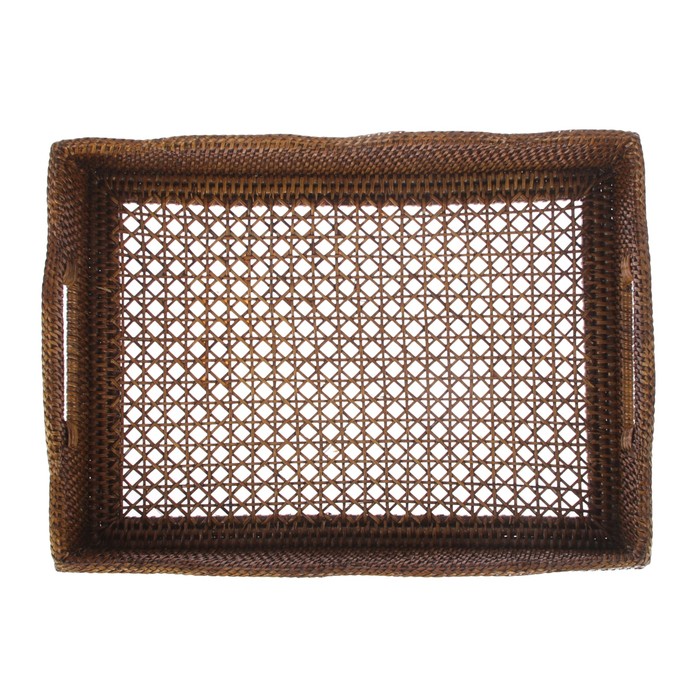 Поднос «Магия», с ручками, 38 x 28 x 10 см, ручная работа, коричневый