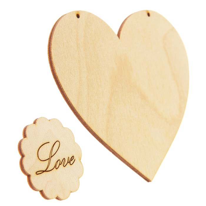 Подвеска - валентинка "love", фанера 3 мм