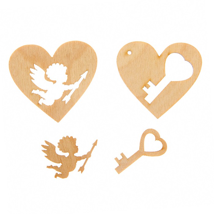 Мини-набор "С любовью № 6", 2,5-5 см, фанера 3 мм