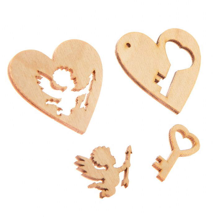 Мини-набор "С любовью № 6", 2,5-5 см, фанера 3 мм