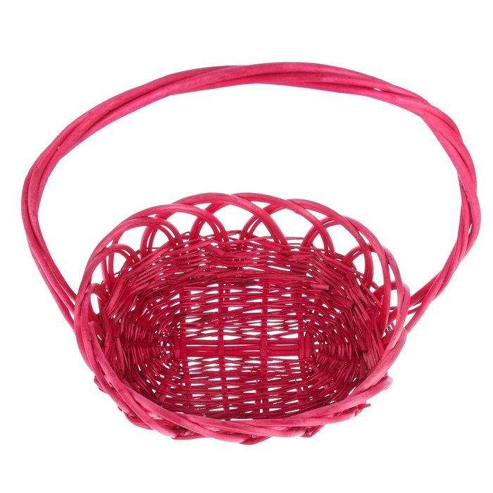 Корзина «Ажур», с ручкой, овальная, 25×21×11/31 см, красная, лоза
