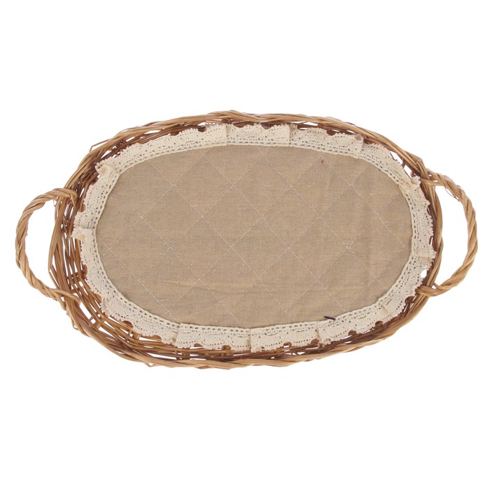 Поднос «Нежность», с ручками, овальный, 31х21х2/6 см, лоза