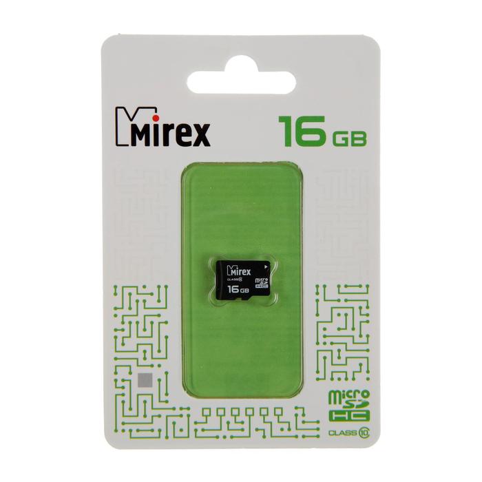 Карта памяти Mirex microSD, 16 Гб, SDHC, класс 10