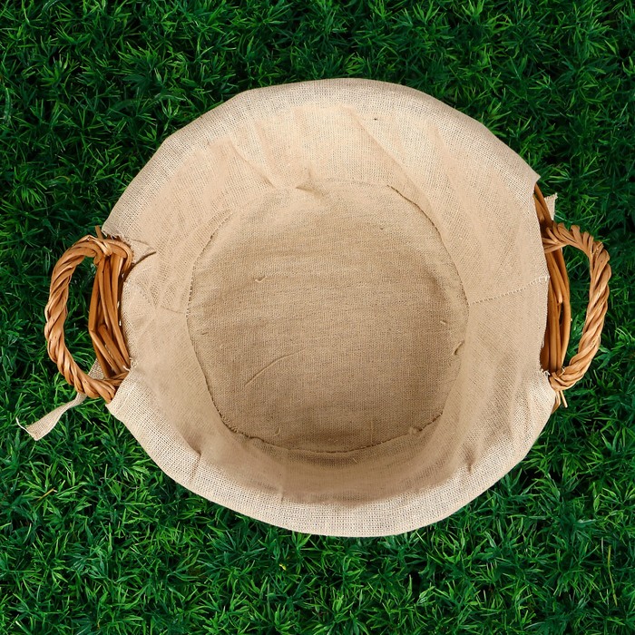 Корзина «Эллегия», с ручками, H=10/14 см, ручное плетение