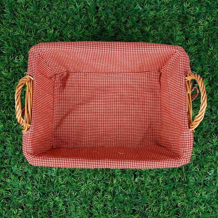 Корзина «Деревенька», с ручками, прямоугольная, 24х33х11/16 см, лоза