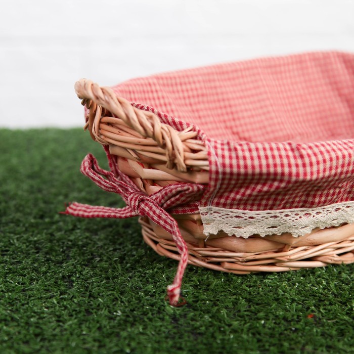 Корзина «Деревенька», с ручками, овальная, 20х28х7/12 см, лоза