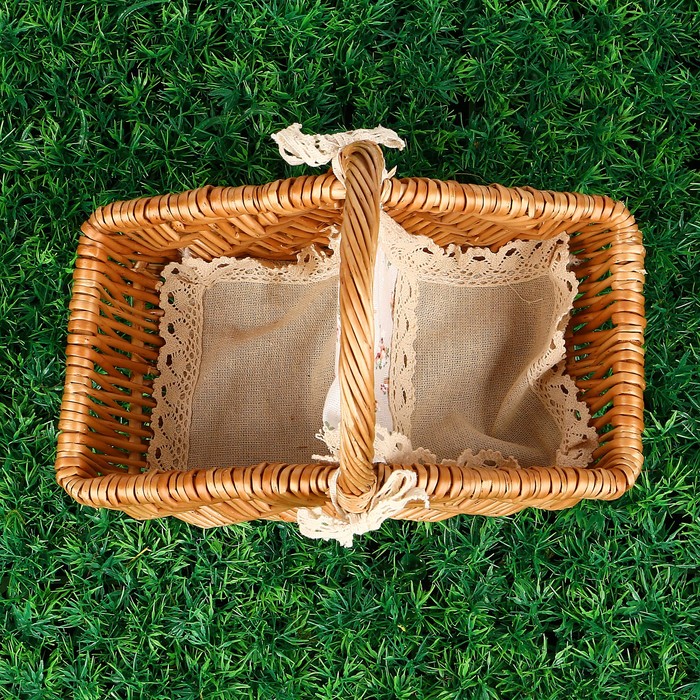 Корзина для пикника «Гранд», 28х14 см, H=9/23 см, натуральная, лоза