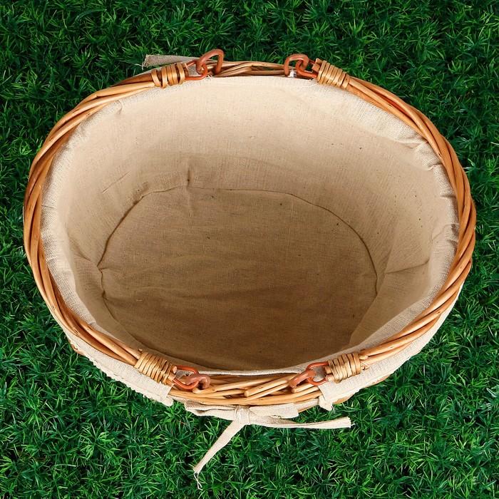 Корзина «Алиса», с ручками, овальная, H=18/32 см, ручное плетение