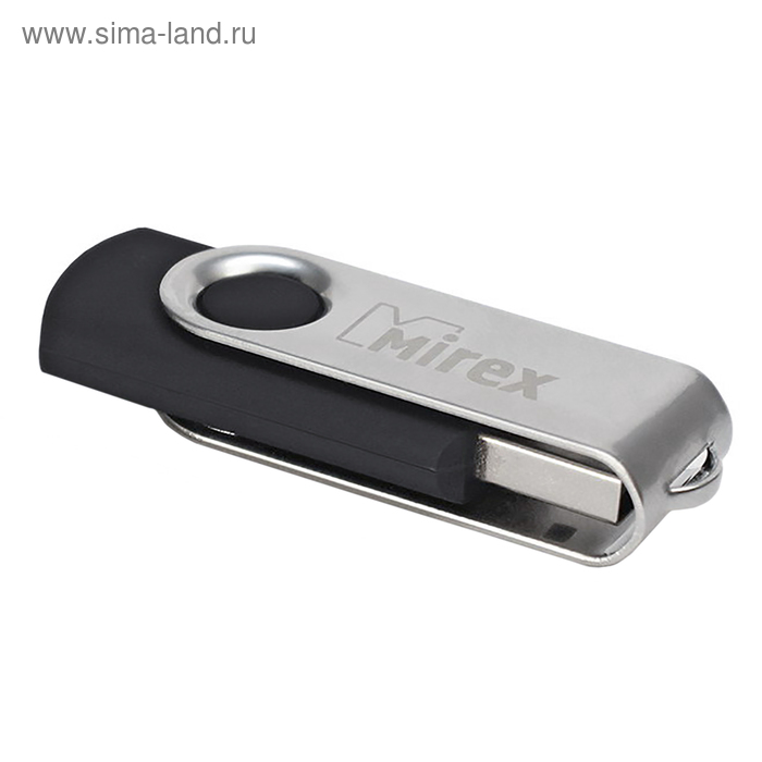 

Флешка Mirex SWIVEL BLACK, 8 Гб, USB2.0, чт до 25 Мб/с, зап до 15 Мб/с, черная