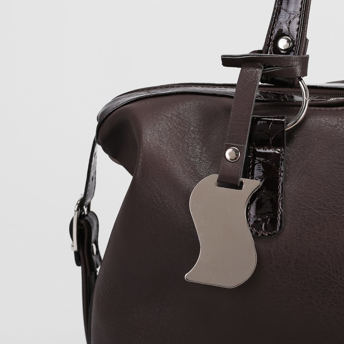 Сумка женская на молнии, 1 отдел с перегородкой, 2 наружных кармана, цвет коричневый