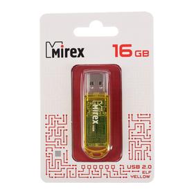 

Флешка Mirex ELF YELLOW, 16 ГБ, чт до 25 Мб/с, зап до 15 Мб/с, желтая