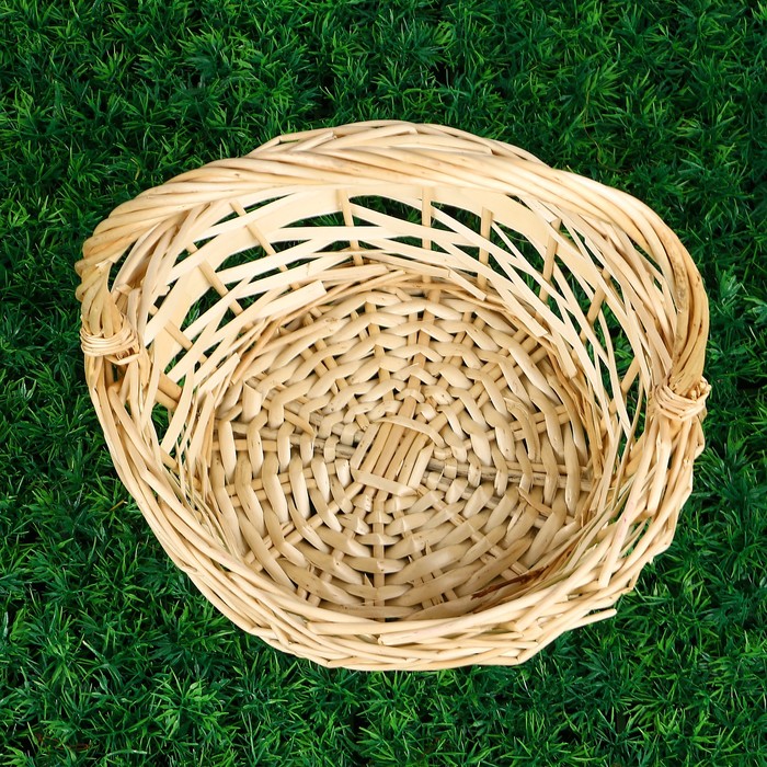 Корзина «Амели», с ручкой, H=11/29 см, белая, лоза