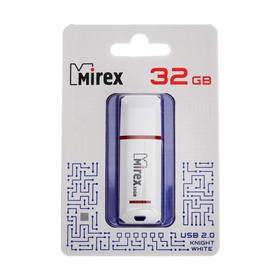 

Флешка Mirex KNIGHT WHITE 32 Гб, USB2.0, чт до 25 Мб/с, зап до 15 Мб/с, белая
