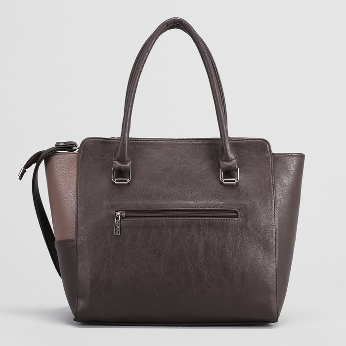 Сумка женская, 1 отдел на молнии, наружный карман, длинный ремень, цвет коричневый