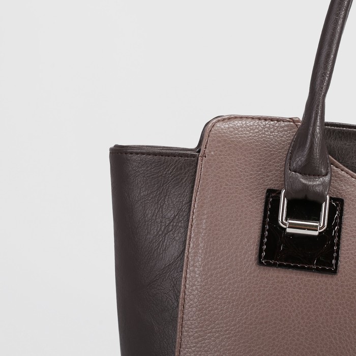 Сумка женская, 1 отдел на молнии, наружный карман, длинный ремень, цвет коричневый