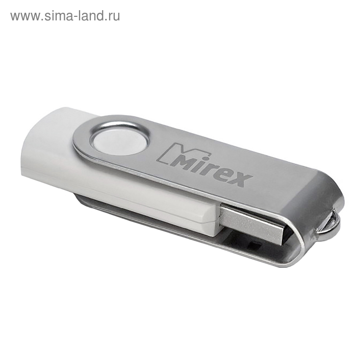 

Флешка Mirex SWIVEL WHITE, 32 Гб, USB2.0, чт до 25 Мб/с, зап до 15 Мб/с, белая