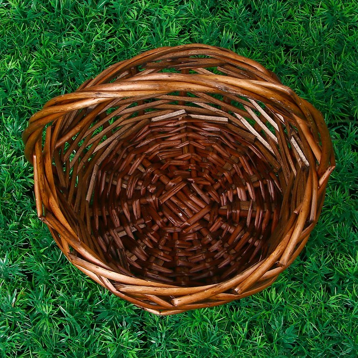 Корзина «Альфина», с ручкой, 21×10/24 см, коричневая, лоза