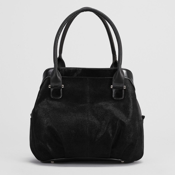 Сумка женская на молнии, 3 отдела, наружный карман, цвет чёрный