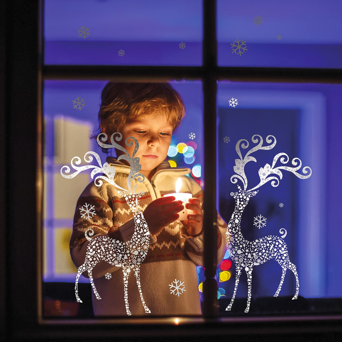 Наклейки Decoretto "Сверкающие олени" 50х70 см