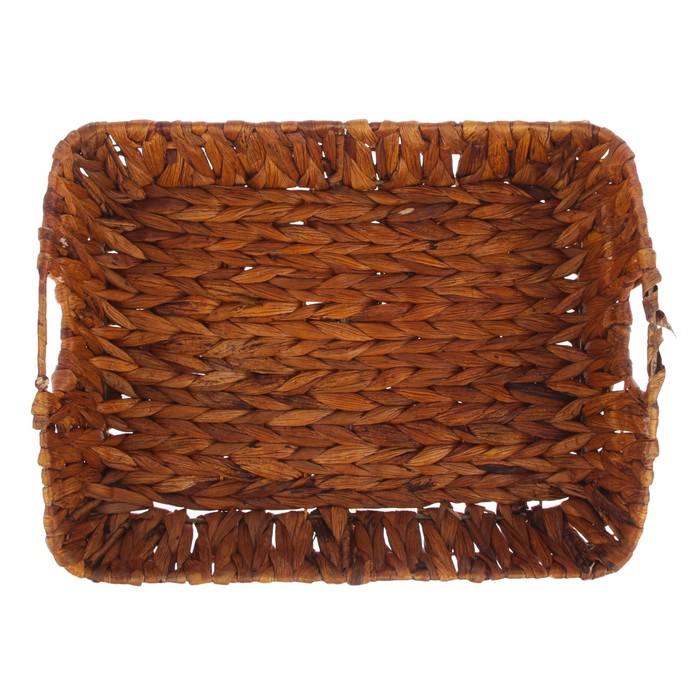 Поднос «Сюрприз», с ручками, 37х26х7/11 см, коричневый, банановый лист