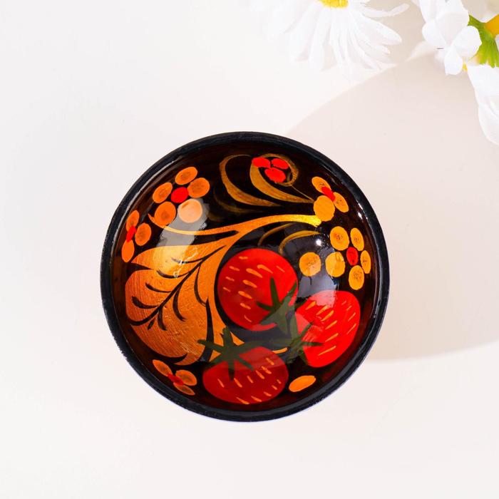 Солонка на каравай, 5,5×3 см, 40 гр, хохлома