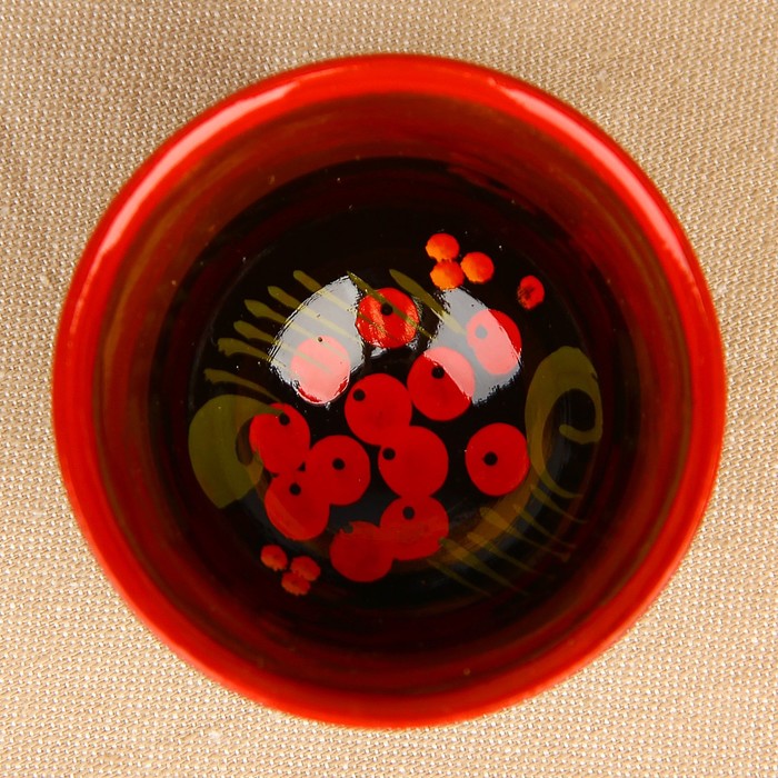 Солонка на каравай, 6×5 см, 80 гр, хохлома