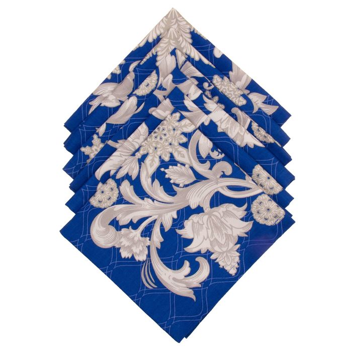 Набор столовый Этель "Зимние узоры", скатерть 220 х 150 см, салфетки - 12 шт, 100% хл